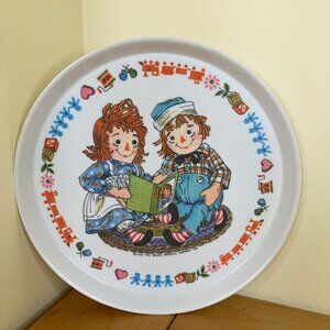 Raggedy Ann & Andy Oneida Melamine Children's Plate Vintage 1969 Bobbs-Merrill